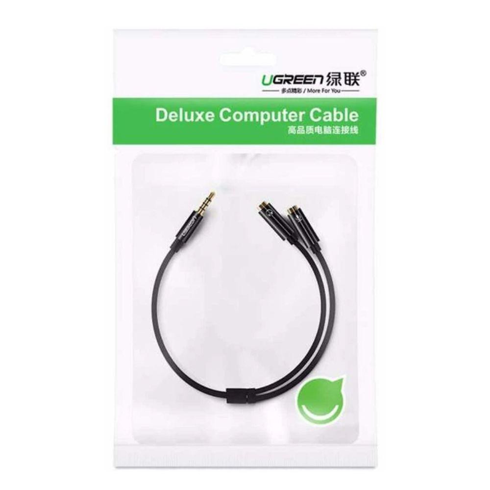 Аудиокабель UGREEN AV141 3.5mm Male to 2 Female Audio Cable ABS Case Black Одесса - изображение 2