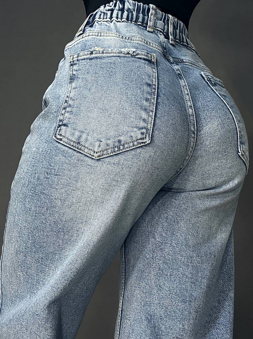 Джинсы женские Sherocco 5218 WIDE LEG палаццо с резинкой на талии большие размеры голубые, голубой, 33, 33, 93 см, 120 см Киев - изображение 5