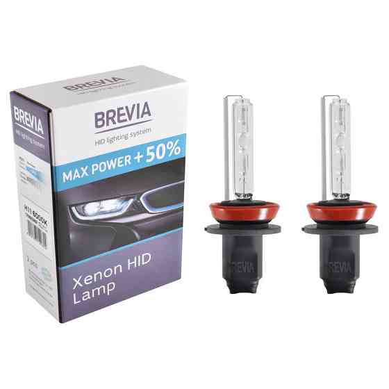 Ксеноновая лампа Brevia H11 +50%, 6000K, 85V, 35W PGJ19-2 KET, 2шт Львов
