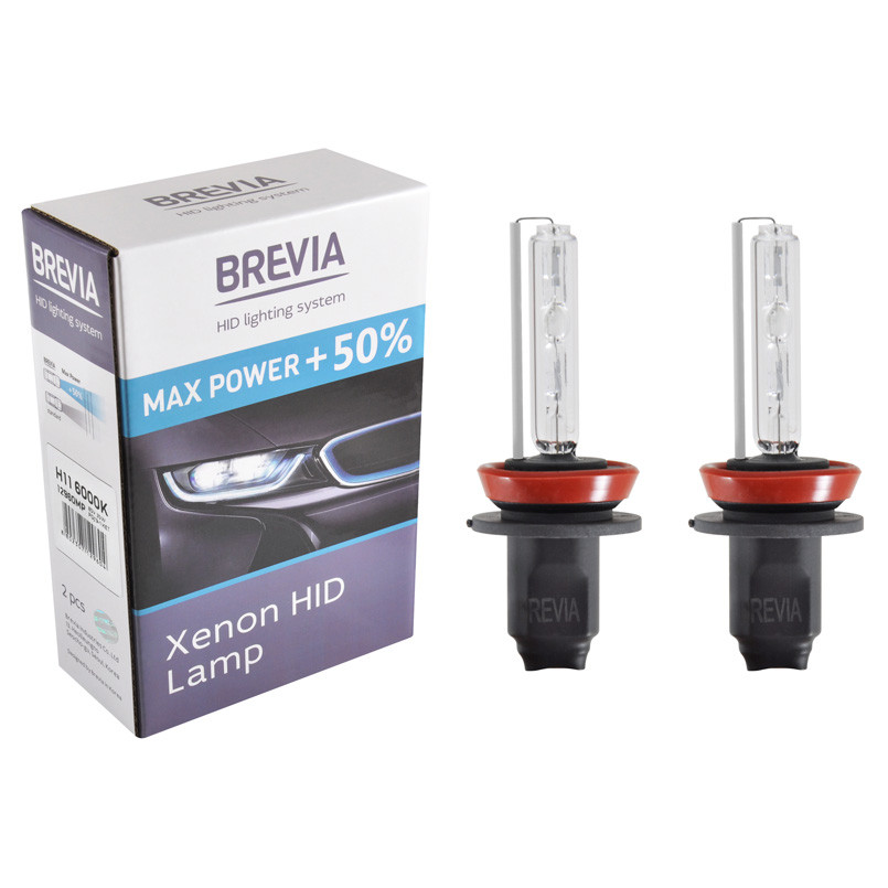 Ксеноновая лампа Brevia H11 +50%, 6000K, 85V, 35W PGJ19-2 KET, 2шт Львов - изображение 1