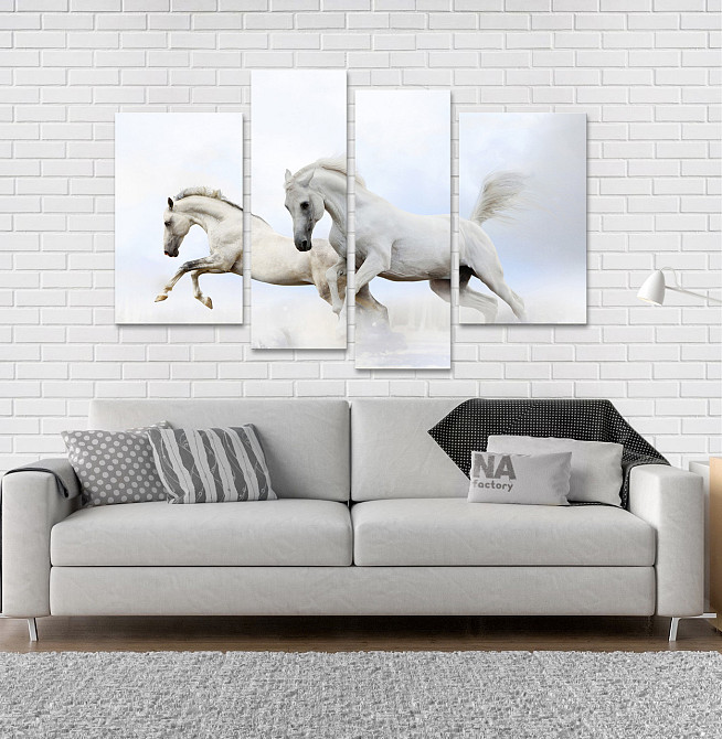 Модульна картина Білі Коні Art-89_4 Київ - фото 1