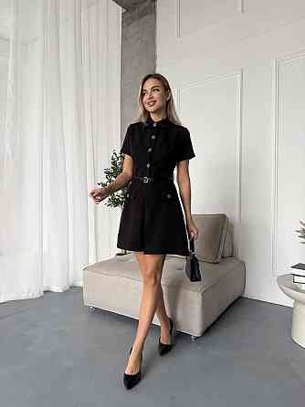 Жіноча базова повсякденна сукня креп-костюма Чорний, 44 Одеса