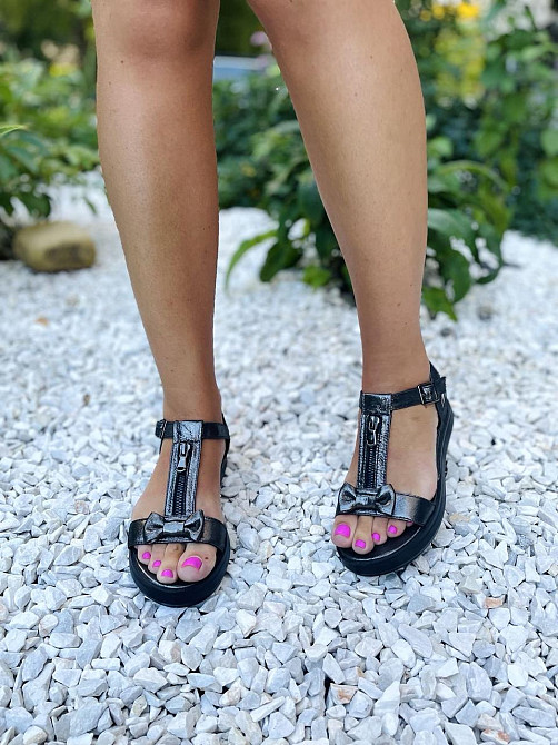 Olli Босоніжки жіночі OLLI Л-1-21747 графіт (літо шкіра натуральна) Коломыя - изображение 10