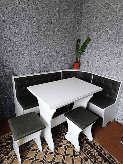 Сімейний куток кухонний зі столом та 2 табуретки 114х154 см Білий Львів - фото 8