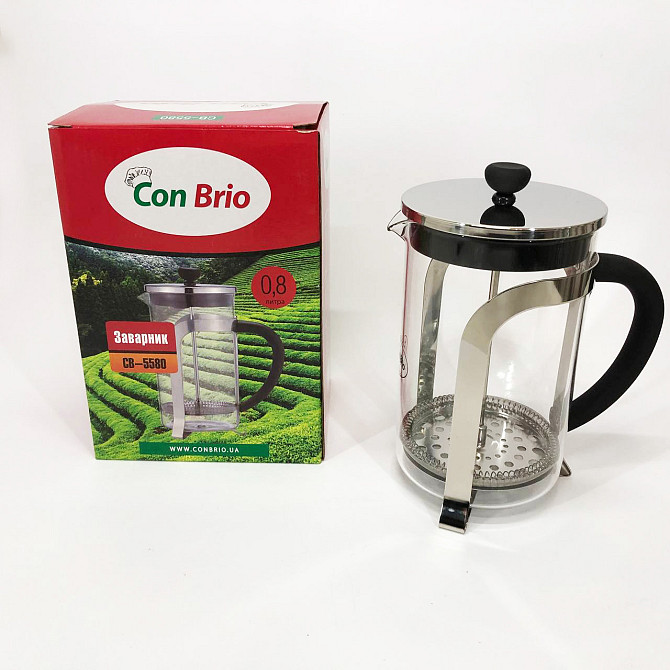 Френч-прес для чаю Con Brio CB-5580 0.8 л, Френч-прес для міцної кави, Ручний френч прес GH-367 для чаю Київ - фото 7
