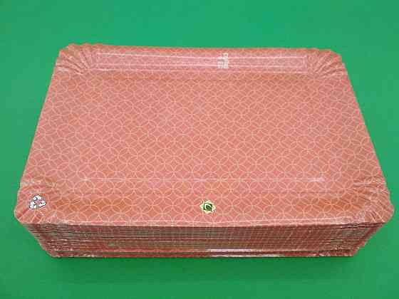 Паперова тарілка з малюнком 100 шт. 15*22 см "No 5" Червона (1 пачка) Харків