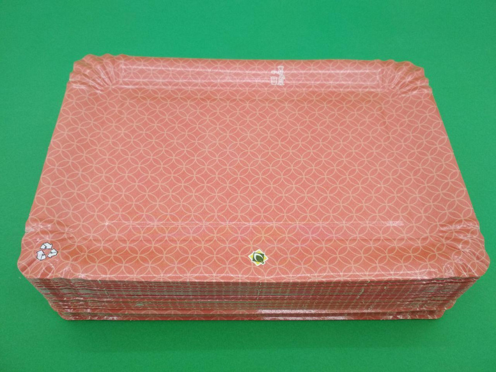 Паперова тарілка з малюнком 100 шт. 15*22 см "No 5" Червона (1 пачка) Харків - фото 2