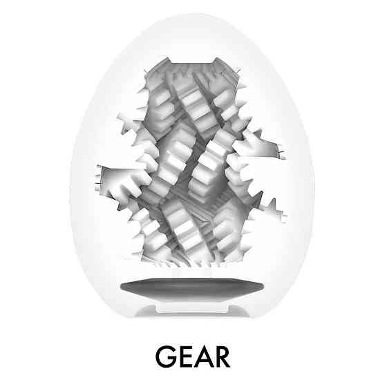 Мастурбатор-яйце Tenga Egg Gear, щільний TPE, пробник лубриканту 5 мл Sex Aura Київ