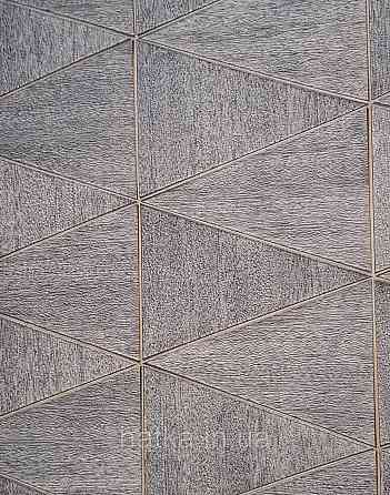 Шпалери вінілові на флізеліні Marburg Travertino 1.06х10 фігури трикутники смуги структурні чорні з беж 3д Київ