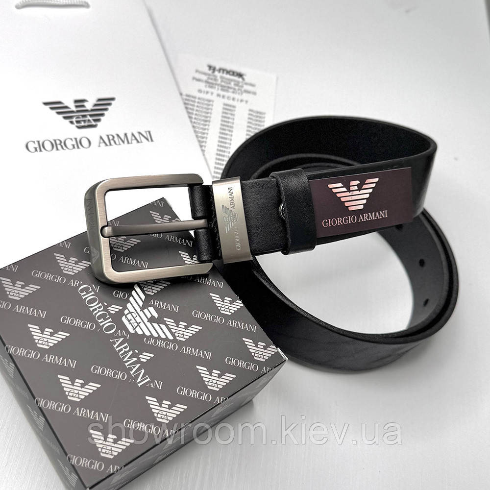 Мужской кожаный брендовый ремень GA (301) Киев - изображение 6