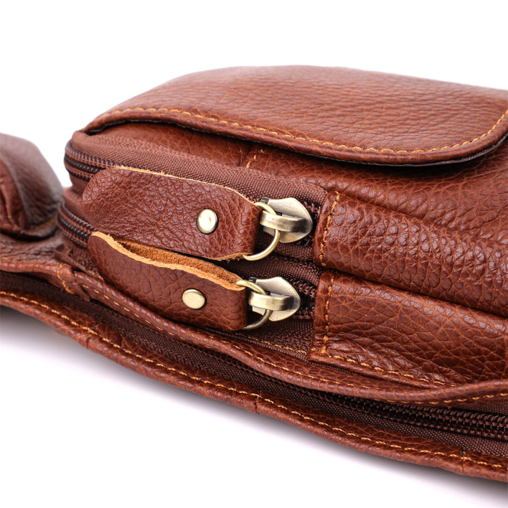 Чоловіча сумка через плече з натуральної шкіри Vintage 22960 Коричневий Київ - фото 7