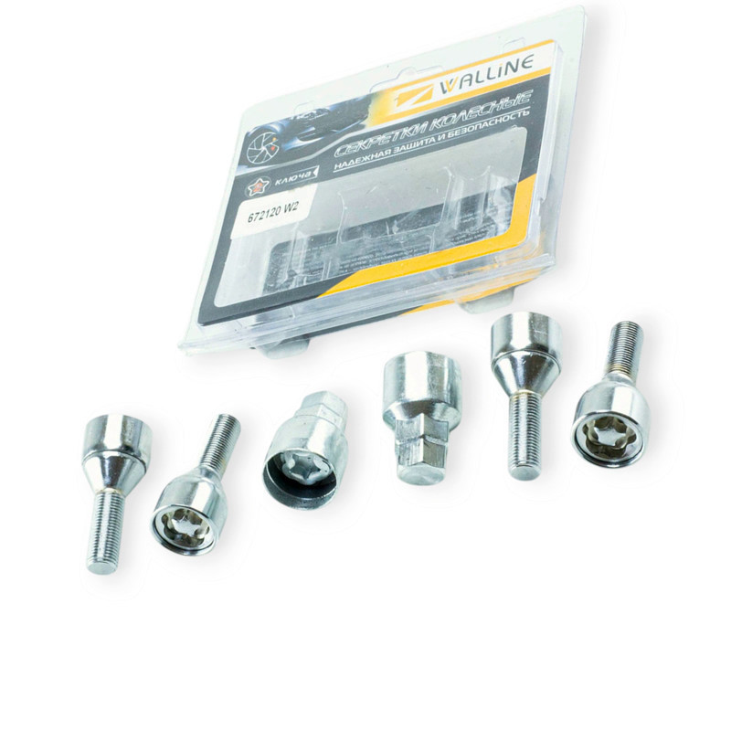 Болт хром 12х30 (ш 1,25) конус, секретки (брехун кільце 2ключа) Метелик (4шт) колісний Мукачево - фото 1