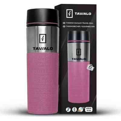 Термокружка Tavialo + 2 ущільнювальних кільця 420 мл Рожевий (190420111) Винница