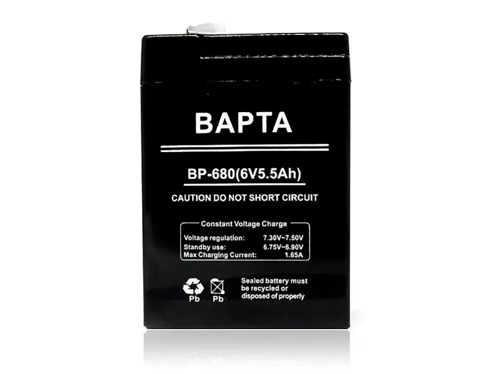 Акумулятор BAPTA BP-680 6V 5.5Ah для ДБЖ, сигналізації, ваг, кас та інших автономних пристроїв Одеса - фото 2