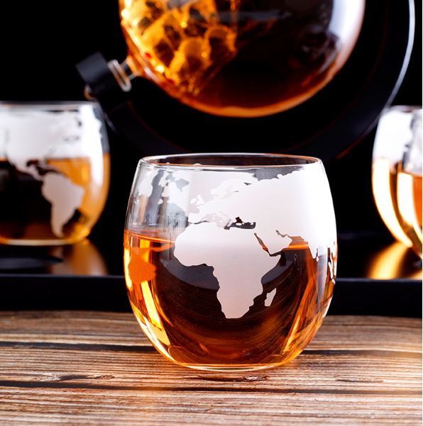 Набор Декантер Вокруг света с камнями для виски корабль  внутри 4 бокала на разносе Кременчуг - изображение 9