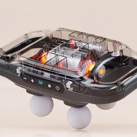 Перкуссионный массажер для тела, 4 головок, от USB, YCY -1601 / Массажер для спины / Вибромассажер Коломия