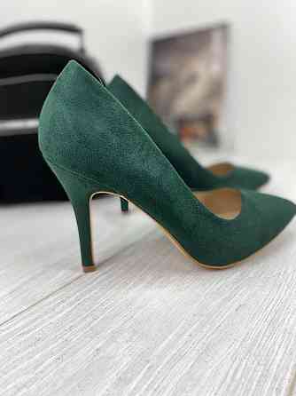 Туфлі жіночі S.S зелені еко-замша каблук 9см 36р.-23см 38р.-24.5см (EK-51 2752) Коломыя