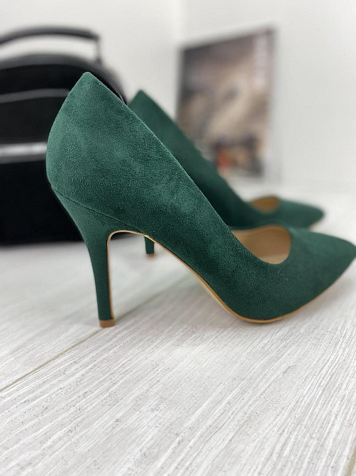 Туфлі жіночі S.S зелені еко-замша каблук 9см 36р.-23см 38р.-24.5см (EK-51 2752) Коломия - фото 4