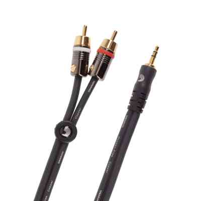 Інсертний кабель D&apos;Addario Custom Series Dual RCA to 3.5 Stereo Mini Jack Cable (1.5m) (PW-MP-05) Вінниця