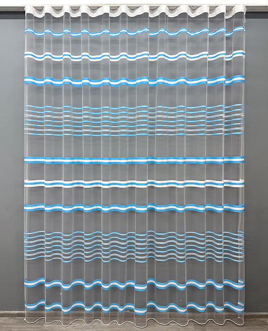 Тюль фатин смуги Колір блакитний з білим 1776т Київ - фото 8