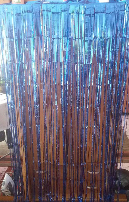 Для фотозони дощик новорічний 2 м на 1 м синій Київ - фото 7