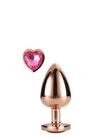 Анальная пробка с сердцем GLEAMING LOVE ROSE GOLD PLUG SMALL Sex Aura Киев