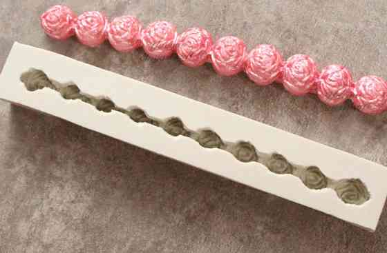 Молд силіконовий Троянди 145 на 23 мм сірий Київ