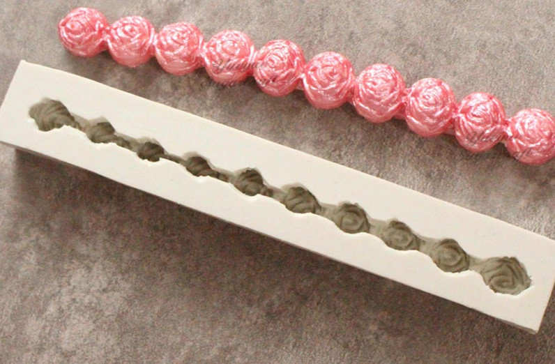 Молд силіконовий Троянди 145 на 23 мм сірий Київ - фото 2