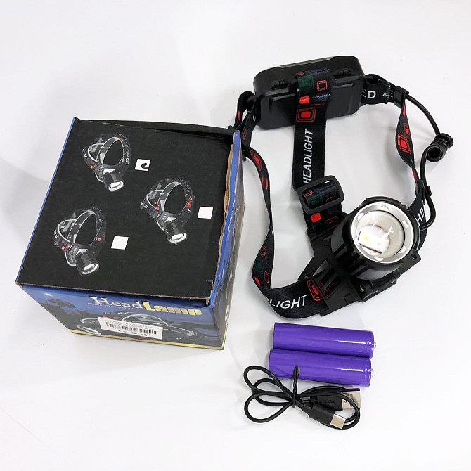 Компактный налобный фонарь PLD-T115-2PM10-TG (white+blue), Фонарик налобный мощный, Налобная лампа GB-46 Львов - изображение 9