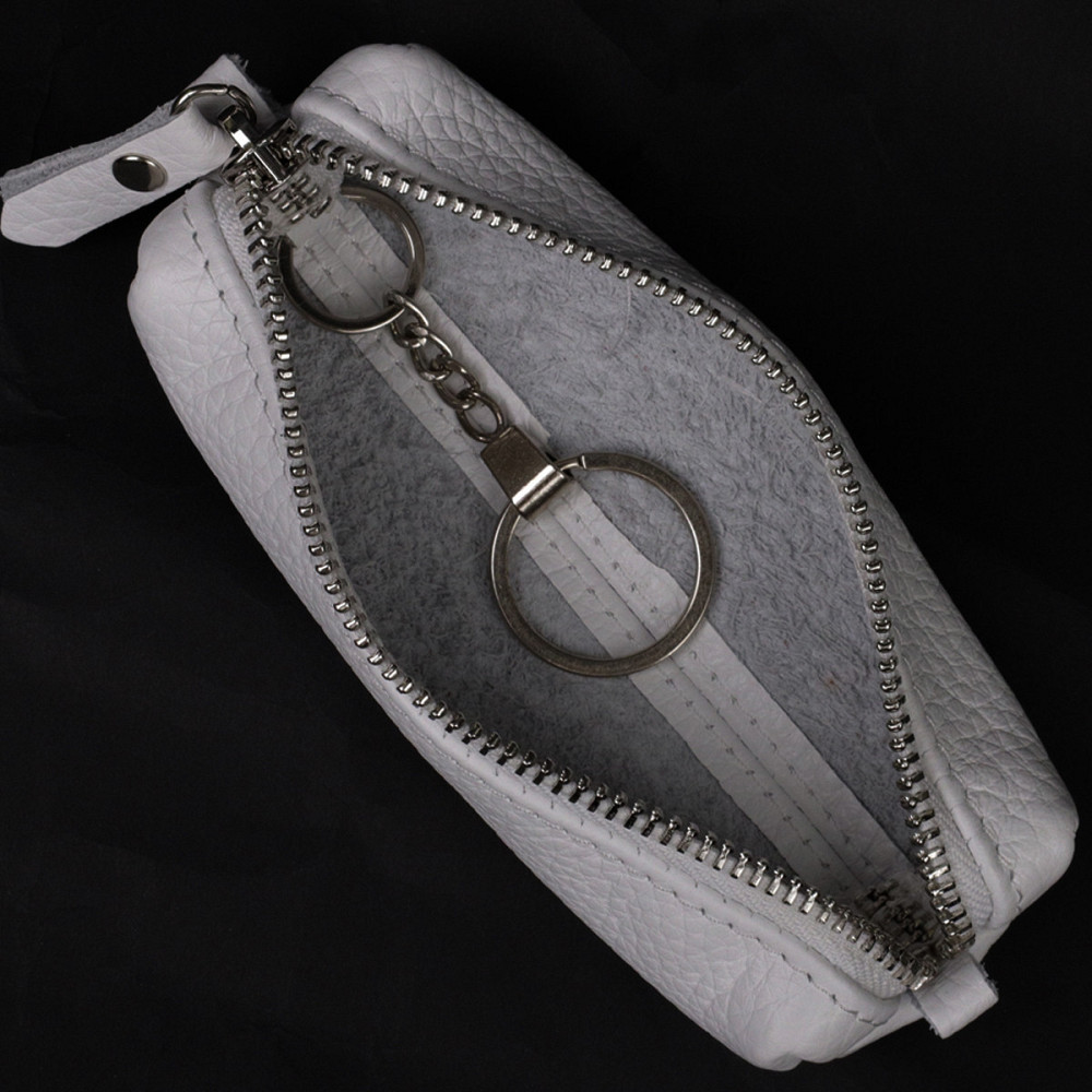 Чудова шкіряна ключниця GRANDE PELLE 11671 Білий Київ - фото 5