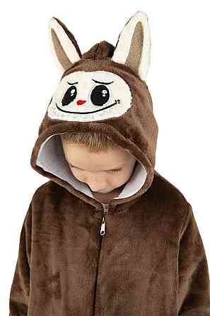 Детская пижама-кигуруми детский и подростковый, Лабубу шоколадний, пижама -  комбинезон домашний на молнии топ Киев