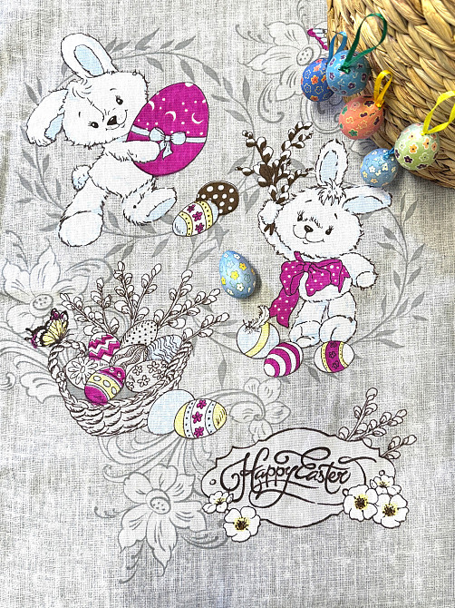 Ecotton Набір рушників великодній Ecotton 50х60 вафельних 3 шт. Великдень Зайченята в корзину Коломыя - изображение 3