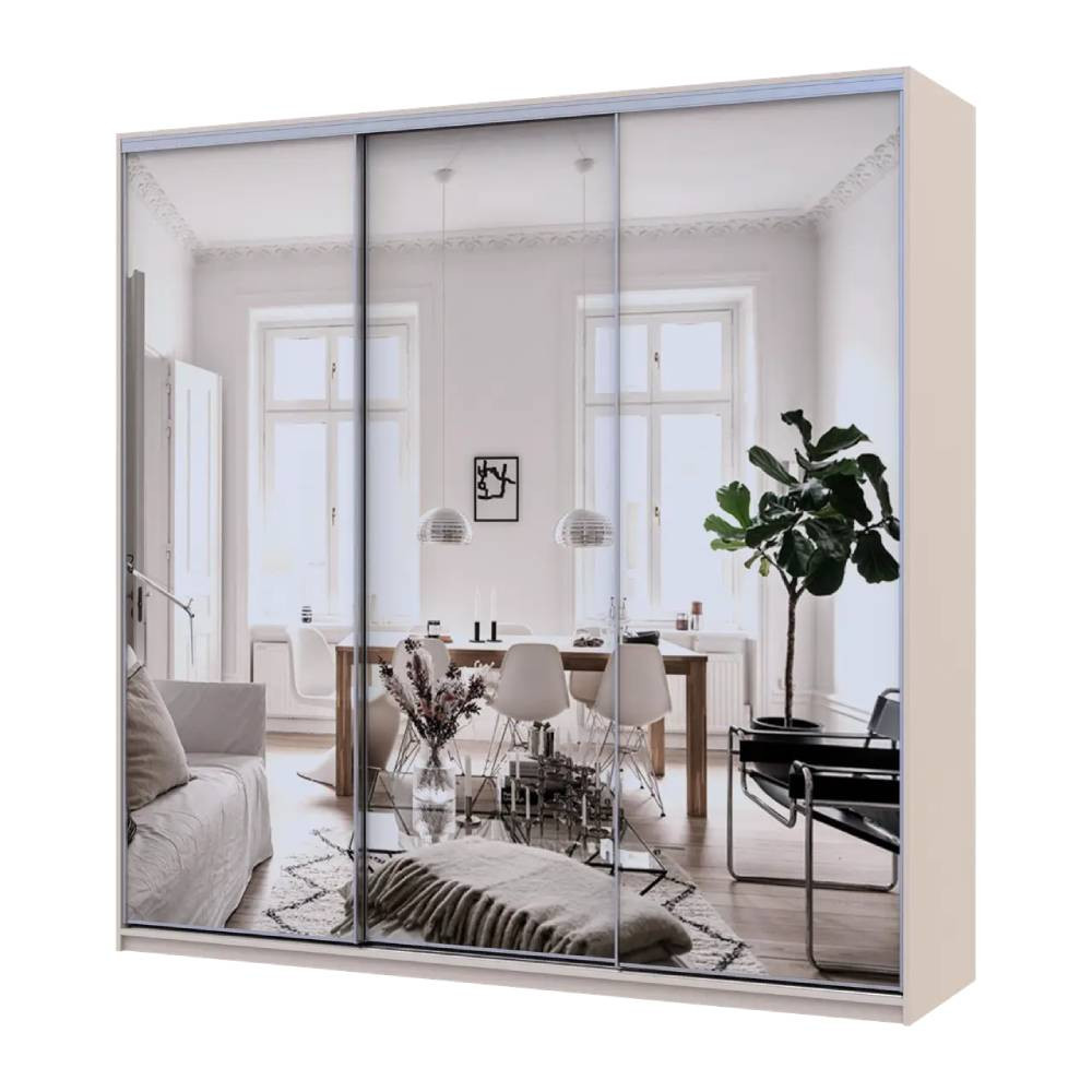 Шкаф-купе Doros Сити Лайт Кашемир 3 зеркала 225х60х225 (DRS-011811) Днепр - изображение 1