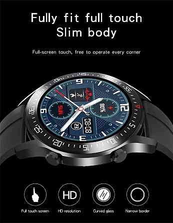 Смарт годинник Lige C2 водонепроникні IP68 (ремінець - силікагель) + шкіряний ремінець (Чорний) Вінниця