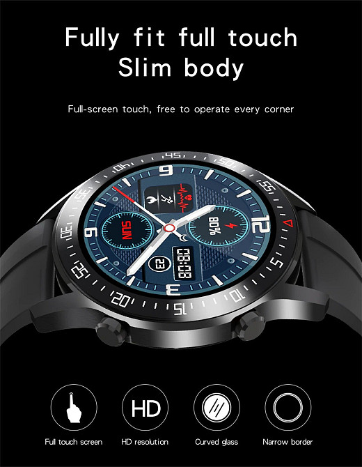 Смарт годинник Lige C2 водонепроникні IP68 (ремінець - силікагель) + шкіряний ремінець (Чорний) Вінниця - фото 4