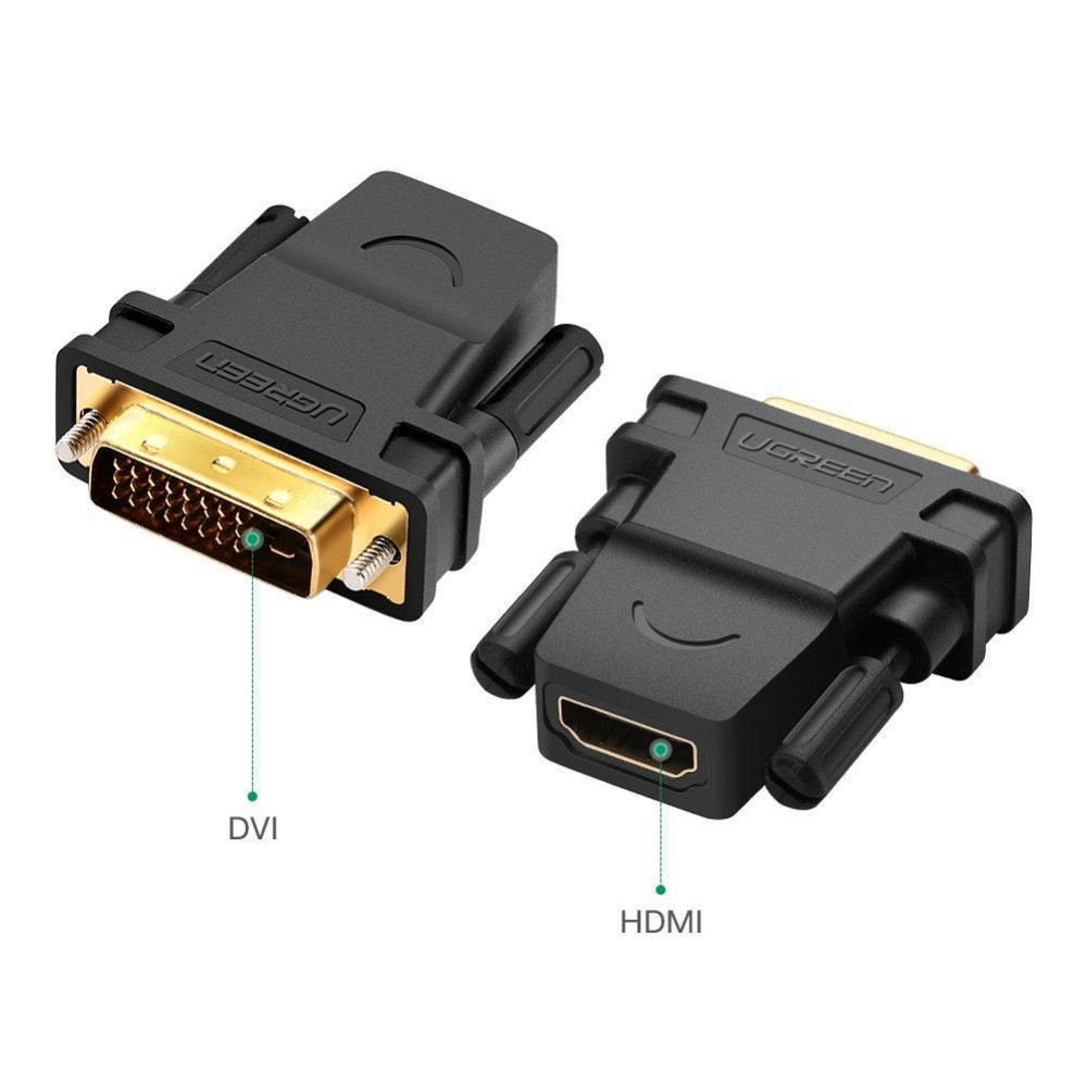 Переходник HDMI DVI D 24+1 Ugreen 20124 (Черный) Николаев - изображение 3