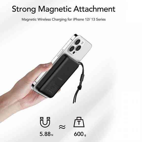 Павербанк 10000 mAh VEGER VG-W1151-B 38.5Wh 3.85V беспроводная зарядка power bank повербанк Одесса