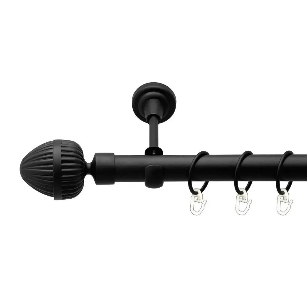 Карниз Orvit Одеон металевий однорядний відкритий гладка труба кільце металеве Чорний Оксамит 25 мм 200 см Львов - изображение 1