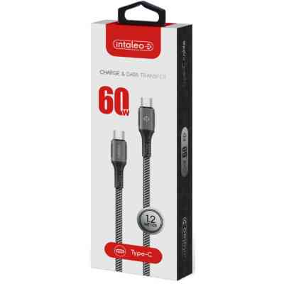 Дата кабель USB-C to USB-C 1.2m CBGPD60WTT1 60W grey Intaleo (1283126518096) Винница