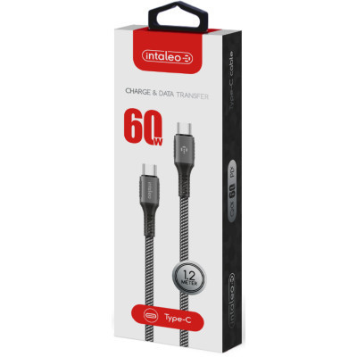Дата кабель USB-C to USB-C 1.2m CBGPD60WTT1 60W grey Intaleo (1283126518096) Винница - изображение 2
