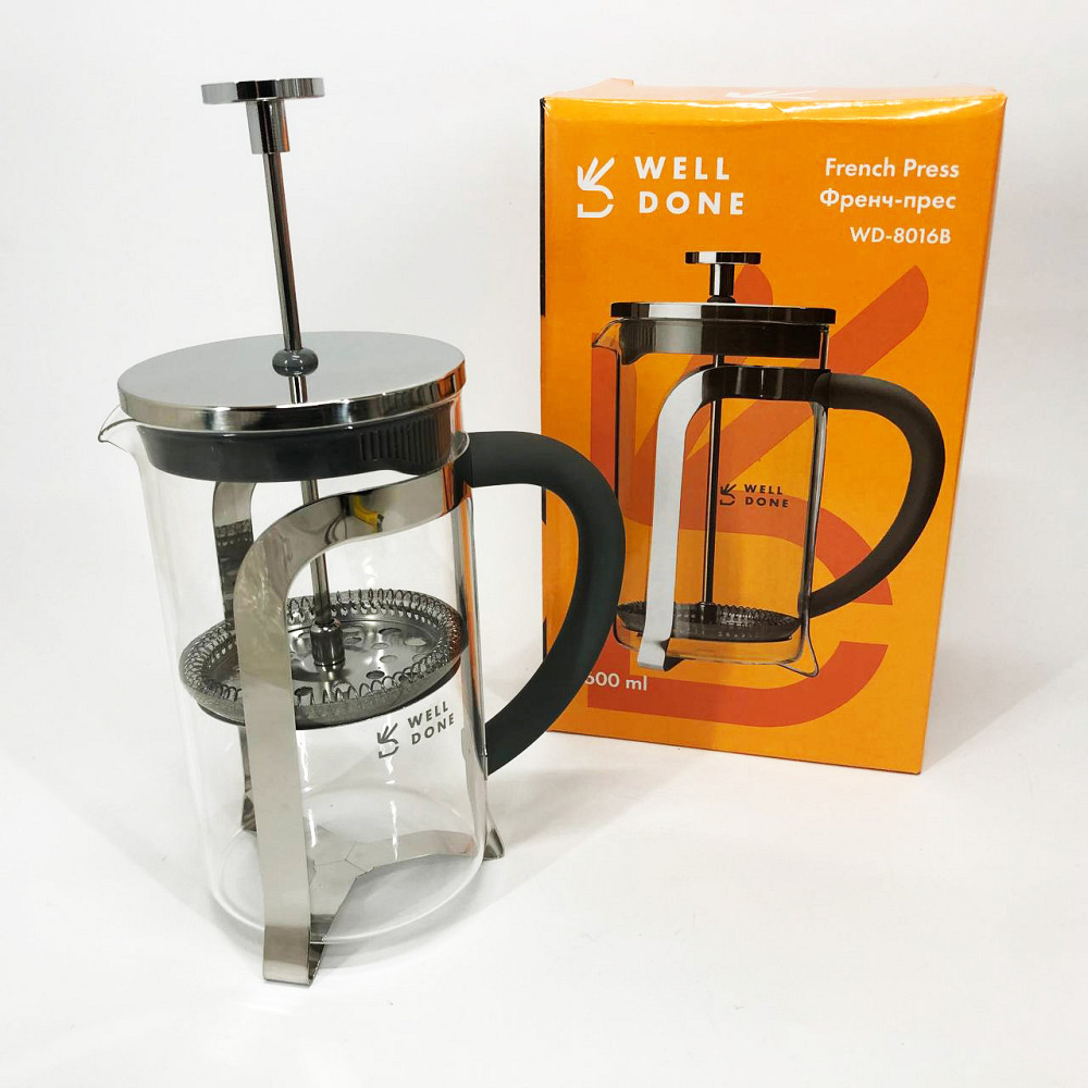 Міцний френч-прес з нержавіючої сталі Well, Скляний чайник для кави та чаю, Прес-заварник для чаю IL-18 Івано-Франківськ - фото 9