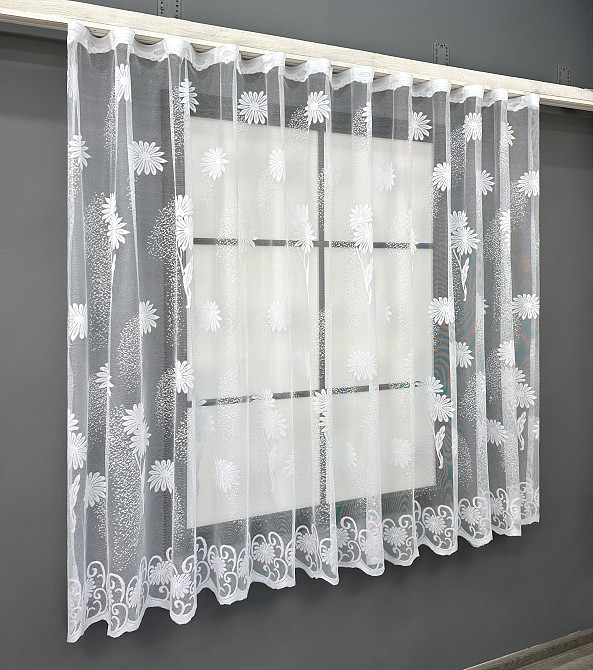 Тюль жаккард VR-Textil № 1899т Арка на кухню цвет белый 300х150 см (53-0106) Киев - изображение 1