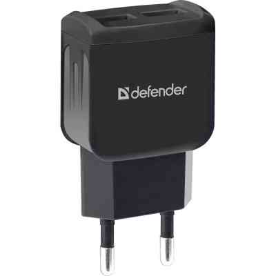 Зарядное устройство Defender EPA-13 black, 2xUSB, 5V/2.1A, package (83840) Винница
