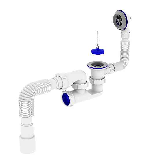 Сифон OPTIMUM для ванни з ревізією, випуском 1 1/2″*40, перелта гнучкою трубою 40*40/50 OPTI 26033 Тернополь