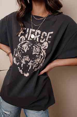 Футболка женская с принтом  46 Черная 2664085072 Днепр