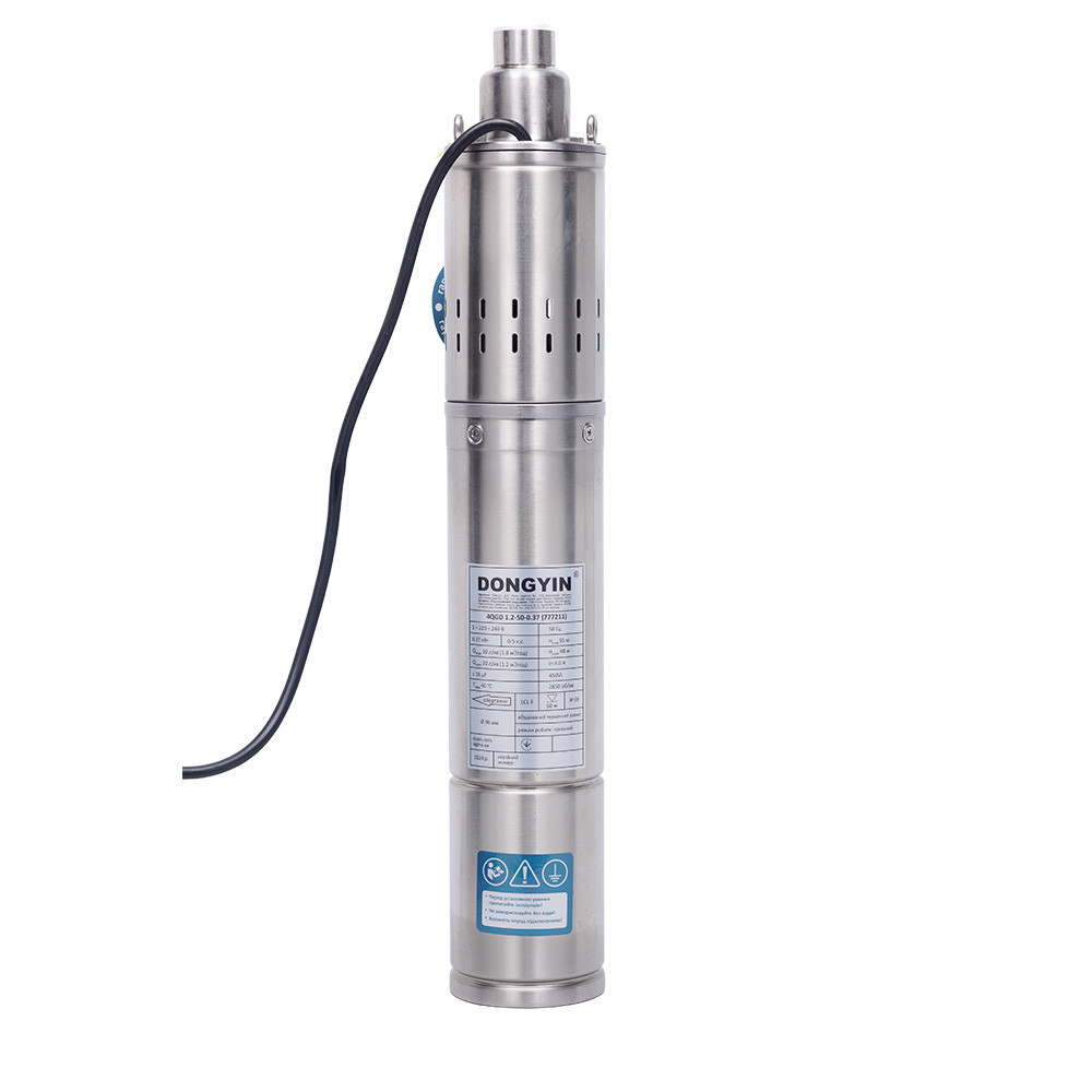 Насос шнековый скважинный 0.75кВт H 170(107)м Q 35(20)л/мин Ø96мм (нерж) DONGYIN 4QGD1.2-100-0.75 (777213) Ровно - изображение 1