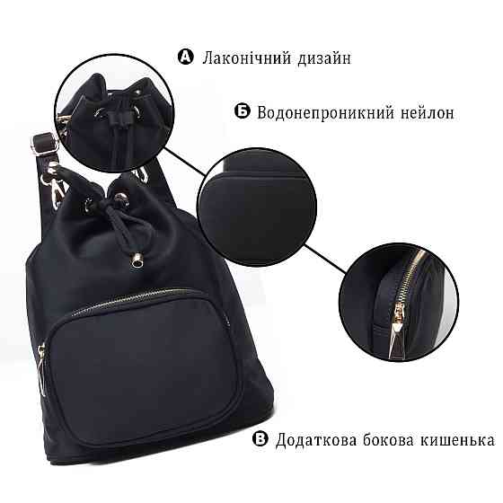 Рюкзак жіночий нейлоновий Vintage 14871 Чорний Київ