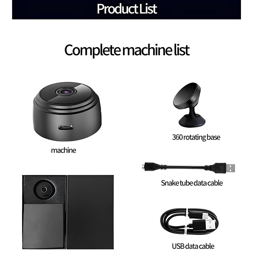 Wi-Fi камера з детектором руху. Міні-камера 1080P Full HD. Міні камера з нічною зйомкою та датчиком руху, 150° Київ - фото 3