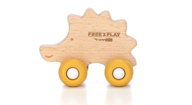 Деревянная игрушка FreeON ежик на силиконовых колесах Киев - изображение 4