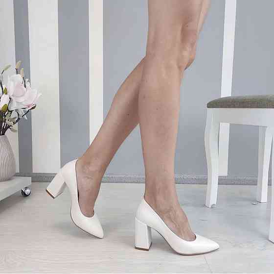Nivelle Туфлі жіночі NIVELLE білі натуральна шкіра каблук 8 см розміри 35-39 (1845/82-8066) Коломия